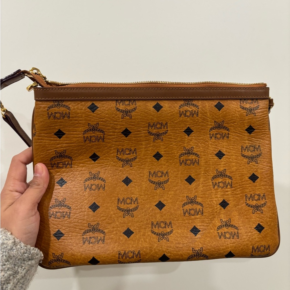 MCM Tan Leather Clutch